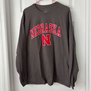 Fanatics Nebraska Cornhuskers Football Gray and Red Long Sleeve Shirt